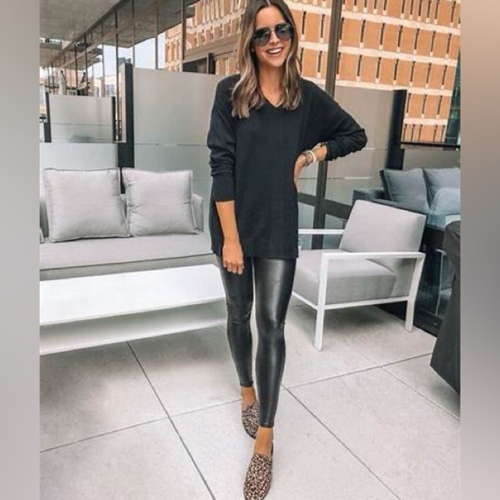 Faux Leather Leggings in Black
Halston
